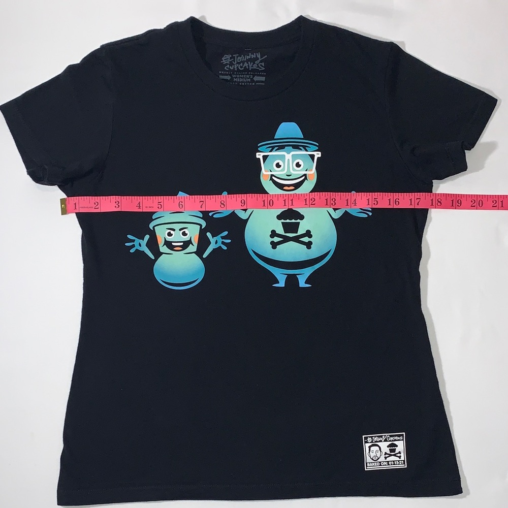Johnny Cupcakes Before Buddies Fitted Black Tee Size Medium (fits like a small) - Picture 7 of 10